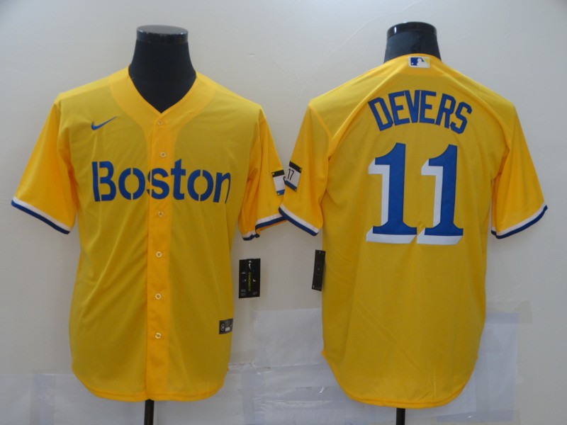 Men Boston Red Sox #11 Devers Yellow Game 2021 Nike MLB Jerseys->st.louis cardinals->MLB Jersey